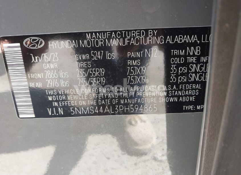 Photo 9 of 2023 Hyundai Santa FE LIMITED (VIN 5NMS44AL3PH594865)