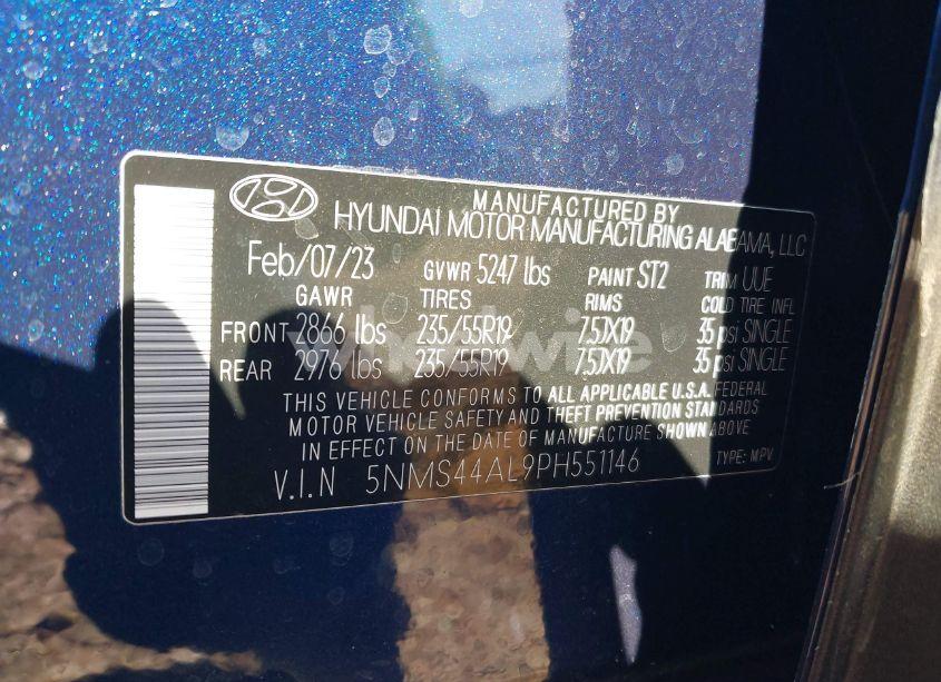 Photo 9 of 2023 Hyundai Santa FE LIMITED (VIN 5NMS44AL9PH551146)