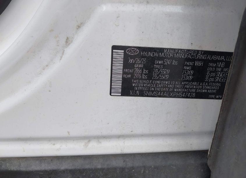 Photo 9 of 2023 Hyundai Santa FE LIMITED (VIN 5NMS44ALXPH547428)