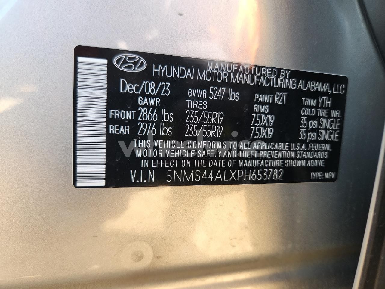 Photo 13 of 2023 HYUNDAI SANTA FE LIMITED (VIN 5NMS44ALXPH653782)