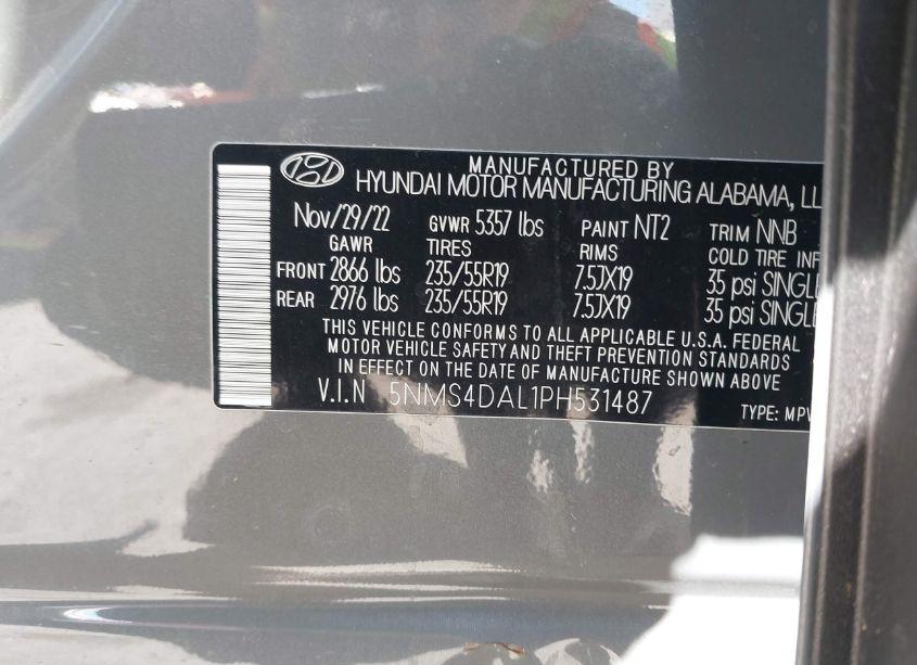 Photo 9 of 2023 Hyundai Santa FE LIMITED (VIN 5NMS4DAL1PH531487)