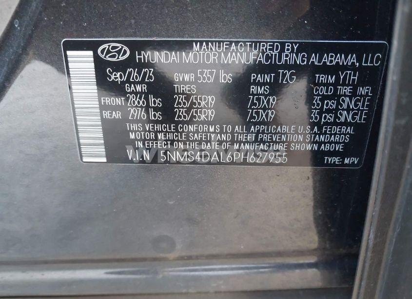 Photo 9 of 2023 Hyundai Santa FE LIMITED (VIN 5NMS4DAL6PH627955)