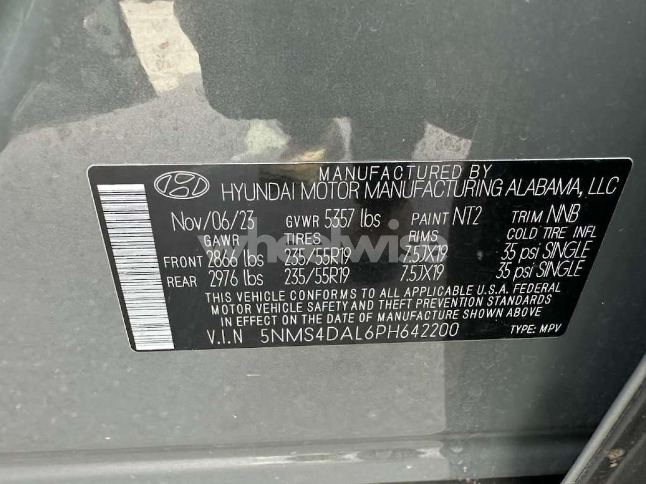 Photo 10 of 2023 HYUNDAI SANTA FE LIMITED (VIN 5NMS4DAL6PH642200)