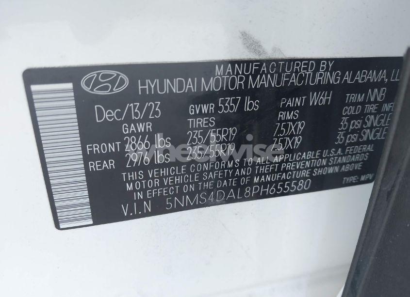Photo 9 of 2023 Hyundai Santa FE LIMITED (VIN 5NMS4DAL8PH655580)