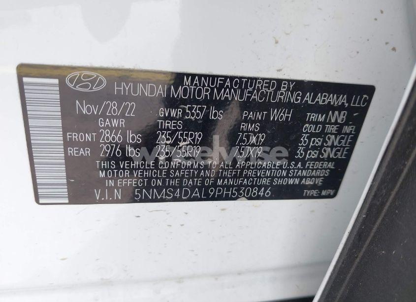 Photo 9 of 2023 Hyundai Santa FE LIMITED (VIN 5NMS4DAL9PH530846)