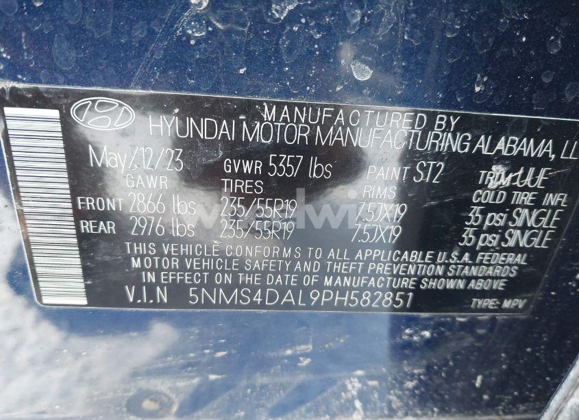 Photo 9 of 2023 Hyundai Santa FE LIMITED (VIN 5NMS4DAL9PH582851)