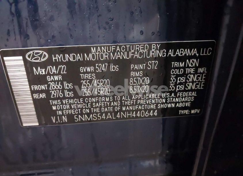 Photo 9 of 2022 Hyundai Santa FE CALLIGRAPHY (VIN 5NMS54AL4NH440644)