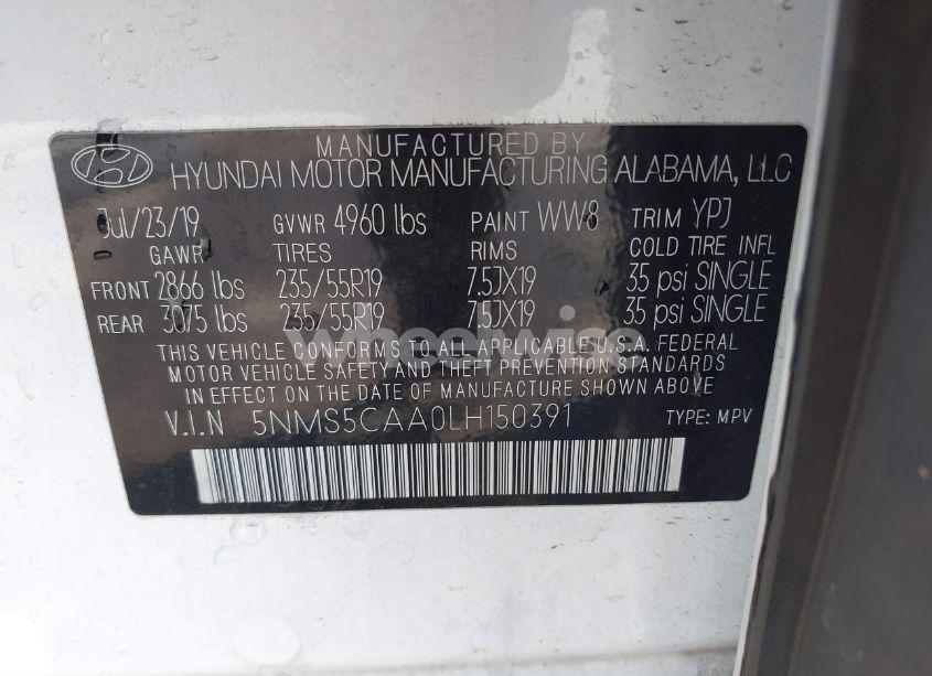 Photo 9 of 2020 Hyundai Santa FE LIMITED 2.0T (VIN 5NMS5CAA0LH150391)