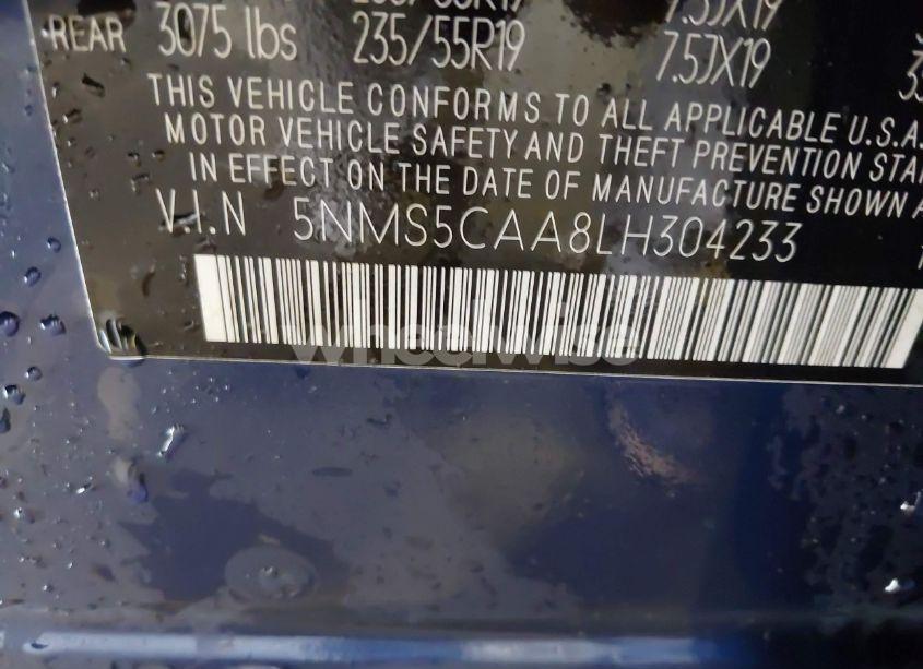 Photo 9 of 2020 Hyundai Santa FE LIMITED 2.0T (VIN 5NMS5CAA8LH304233)