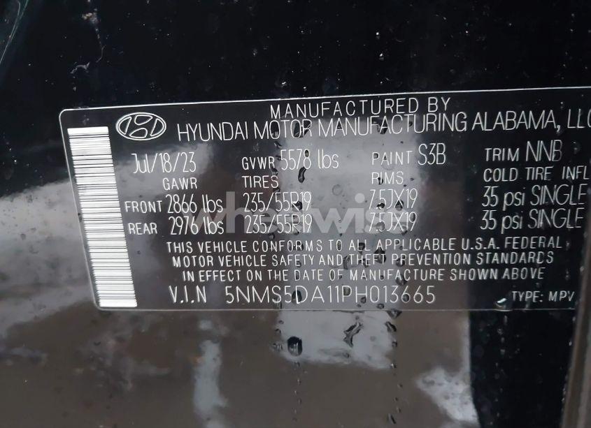 Photo 9 of 2023 Hyundai Santa FE HYBRID LIMITED (VIN 5NMS5DA11PH013665)