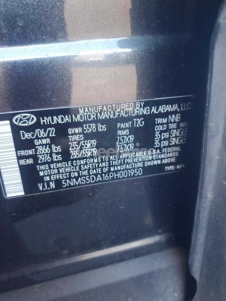 Photo 14 of 2023 HYUNDAI SANTA FE LIMITED (VIN 5NMS5DA16PH001950)