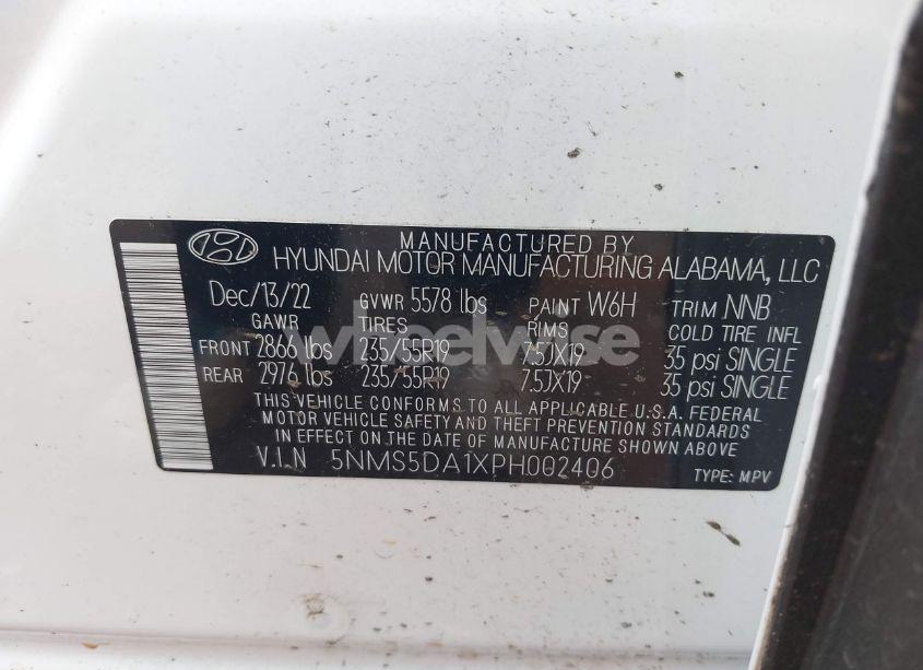 Photo 9 of 2023 Hyundai Santa FE HYBRID LIMITED (VIN 5NMS5DA1XPH002406)