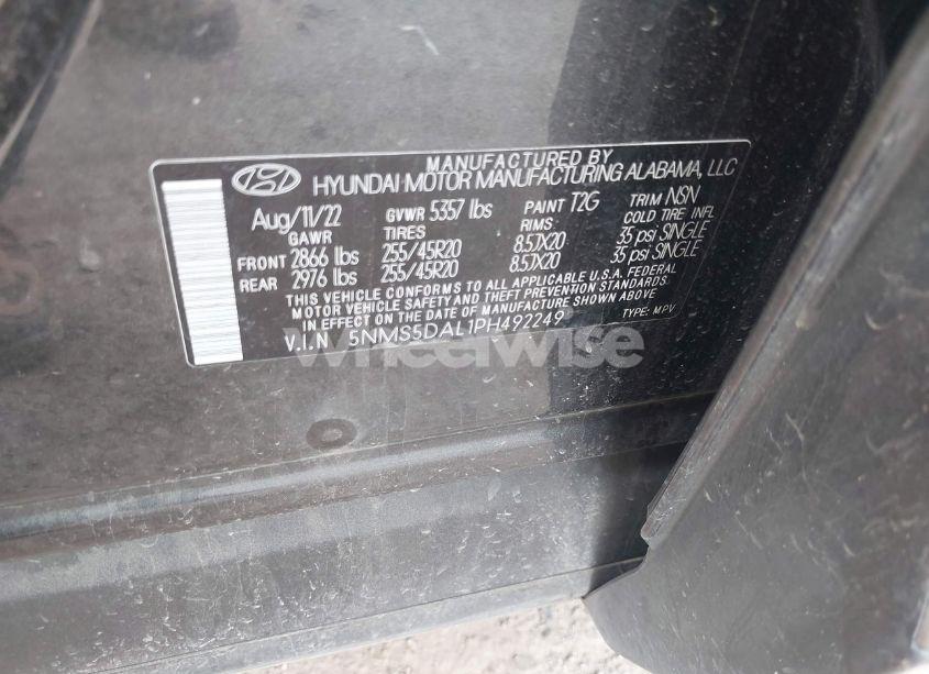 Photo 9 of 2023 Hyundai Santa FE CALLIGRAPHY (VIN 5NMS5DAL1PH492249)