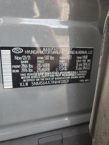 Photo 9 of 2022 HYUNDAI SANTA FE SEL (VIN 5NMS64AJ1NH412859)