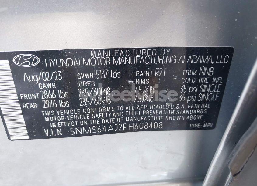 Photo 9 of 2023 Hyundai Santa FE XRT (VIN 5NMS64AJ2PH608408)