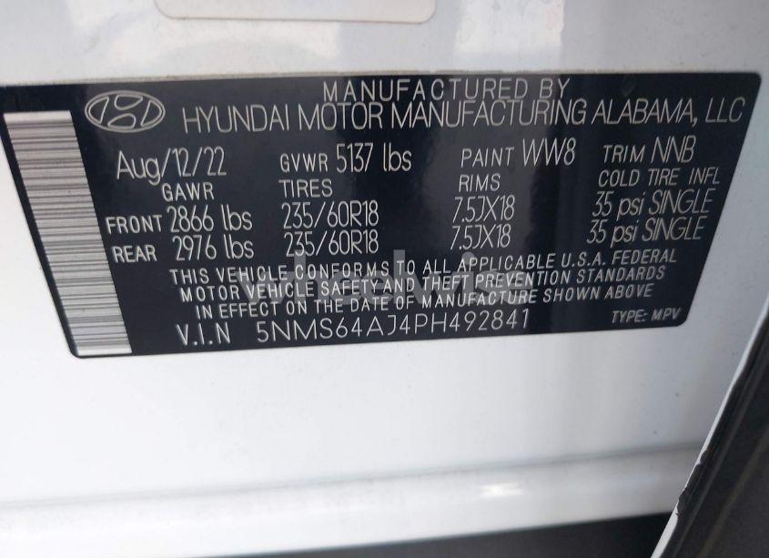 Photo 9 of 2023 Hyundai Santa FE XRT (VIN 5NMS64AJ4PH492841)