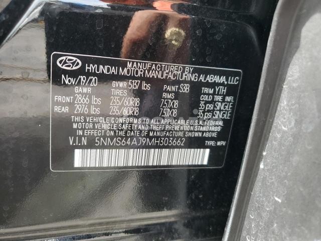 Photo 9 of 2021 HYUNDAI SANTA FE SEL (VIN 5NMS64AJ9MH303662)