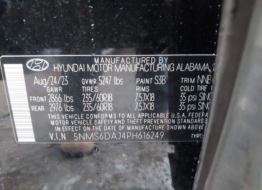 Photo 9 of 2023 Hyundai Santa FE XRT (VIN 5NMS6DAJ4PH616249)