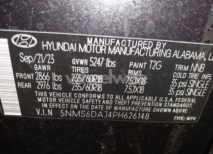 Photo 9 of 2023 Hyundai Santa FE XRT (VIN 5NMS6DAJ4PH626148)
