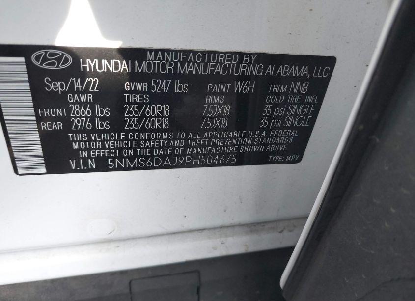 Photo 9 of 2023 Hyundai Santa FE XRT (VIN 5NMS6DAJ9PH504675)