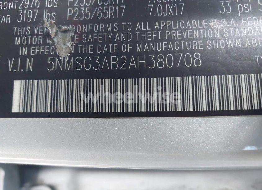 Photo 9 of 2010 Hyundai Santa FE GLS (VIN 5NMSG3AB2AH380708)