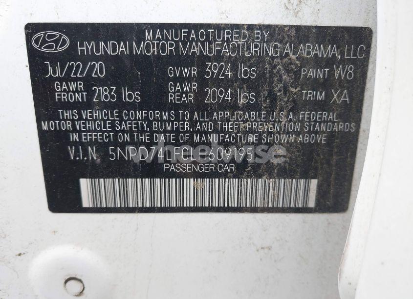 Photo 9 of 2020 Hyundai Elantra SE (VIN 5NPD74LF0LH609195)