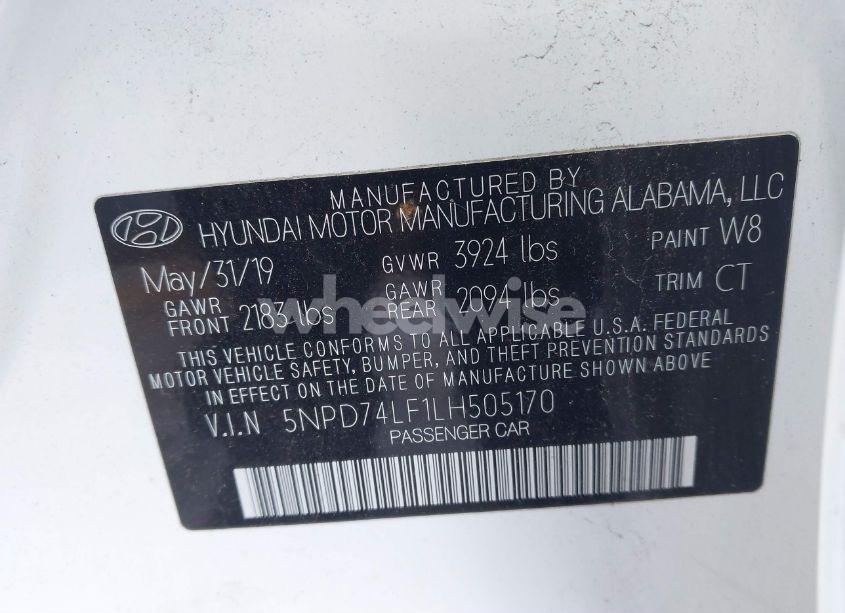 Photo 9 of 2020 Hyundai Elantra SE (VIN 5NPD74LF1LH505170)