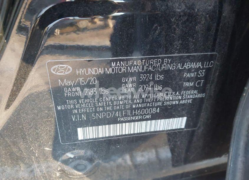 Photo 9 of 2020 Hyundai Elantra SE (VIN 5NPD74LF1LH600084)