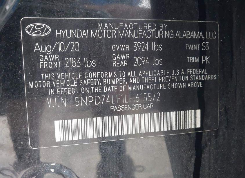 Photo 9 of 2020 Hyundai Elantra SE (VIN 5NPD74LF1LH615572)