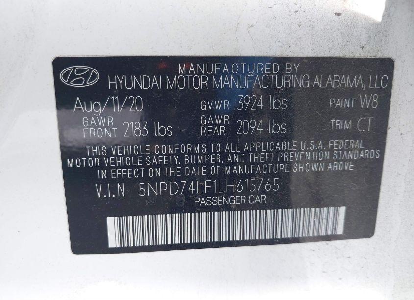 Photo 9 of 2020 Hyundai Elantra SE (VIN 5NPD74LF1LH615765)