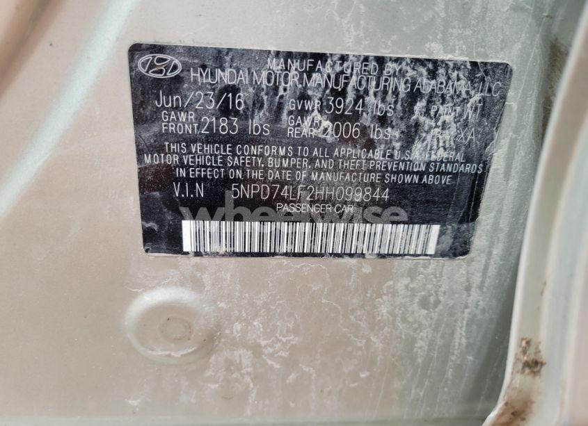 Photo 9 of 2017 Hyundai Elantra (VIN 5NPD74LF2HH099844)