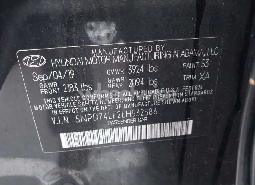 Photo 9 of 2020 Hyundai Elantra SE (VIN 5NPD74LF2LH532586)