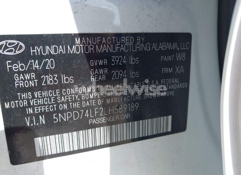 Photo 9 of 2020 Hyundai Elantra SE (VIN 5NPD74LF2LH589189)