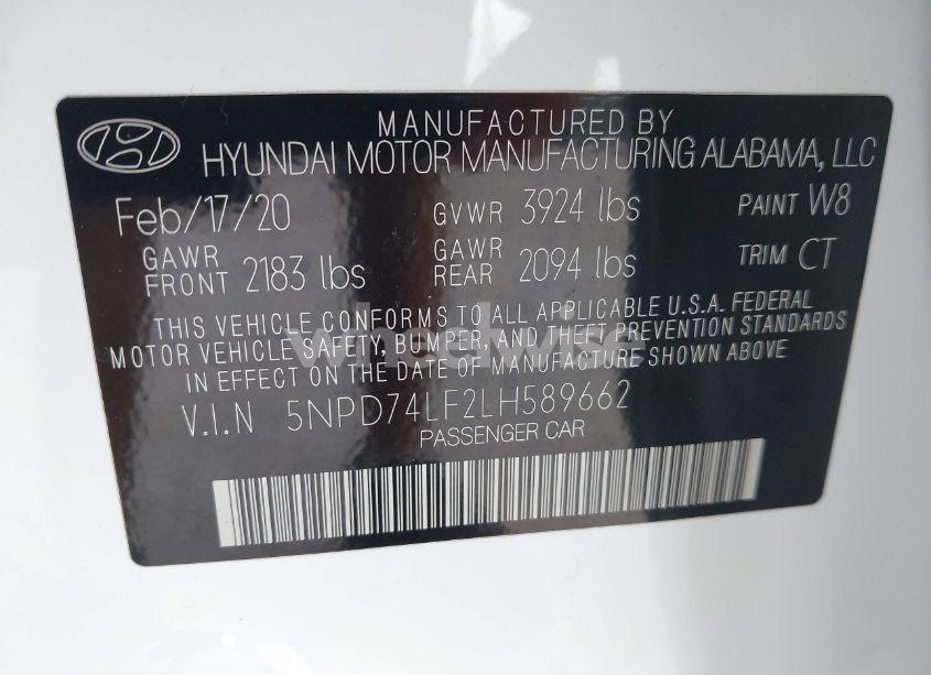 Photo 9 of 2020 Hyundai Elantra SE (VIN 5NPD74LF2LH589662)