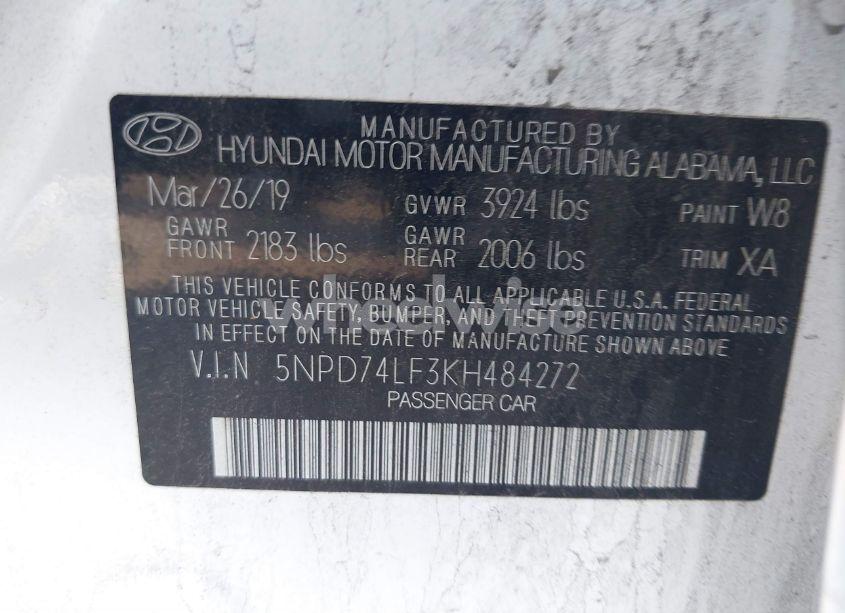 Photo 9 of 2019 Hyundai Elantra SE (VIN 5NPD74LF3KH484272)