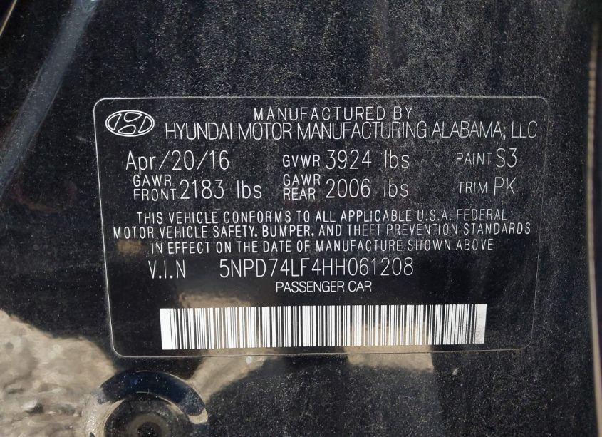 Photo 9 of 2017 Hyundai Elantra SE (VIN 5NPD74LF4HH061208)