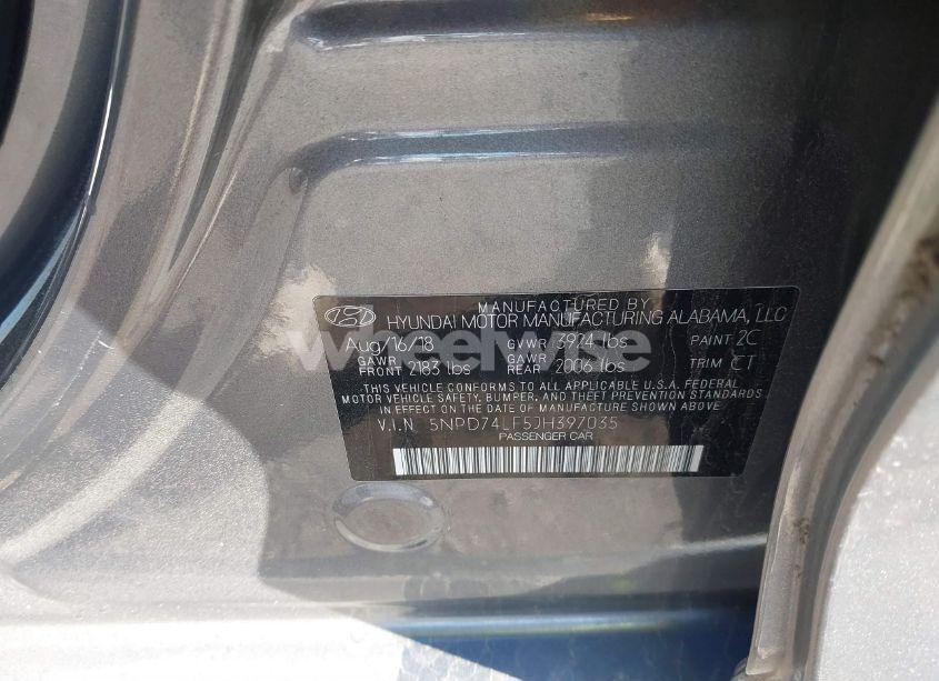 Photo 9 of 2018 Hyundai Elantra SE (VIN 5NPD74LF5JH397035)