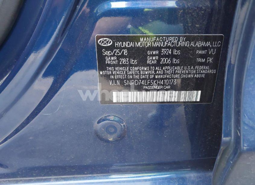 Photo 9 of 2019 Hyundai Elantra SE (VIN 5NPD74LF5KH410173)