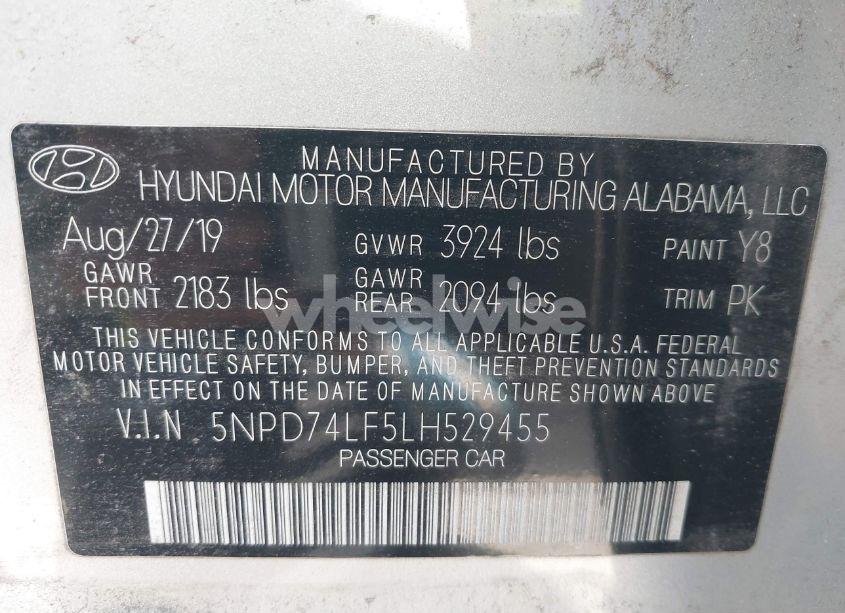 Photo 9 of 2020 Hyundai Elantra SE (VIN 5NPD74LF5LH529455)