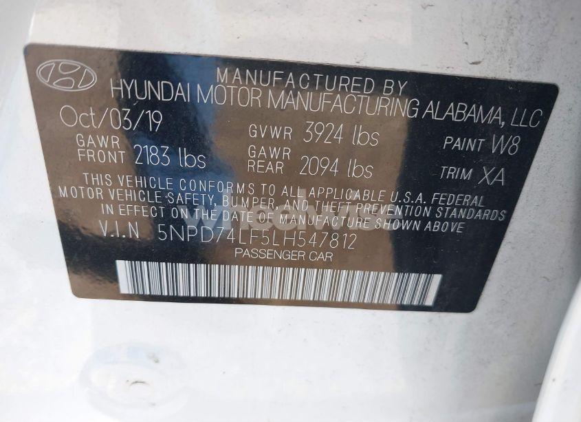 Photo 9 of 2020 Hyundai Elantra SE (VIN 5NPD74LF5LH547812)