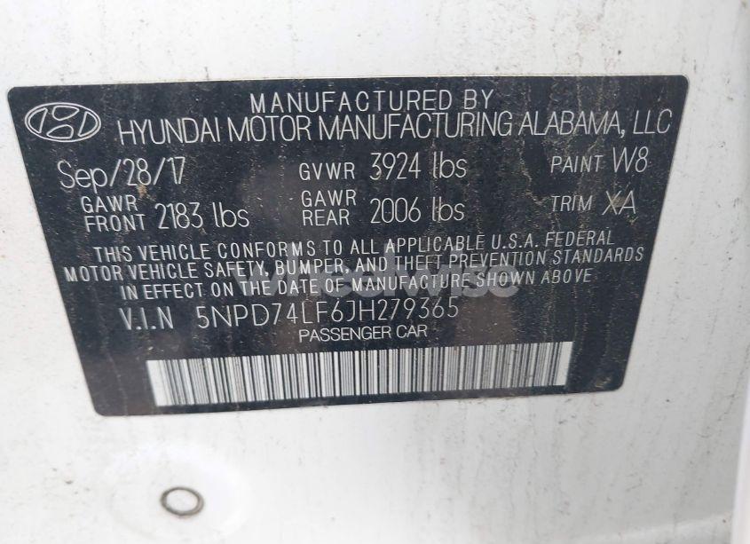 Photo 9 of 2018 Hyundai Elantra SE (VIN 5NPD74LF6JH279365)