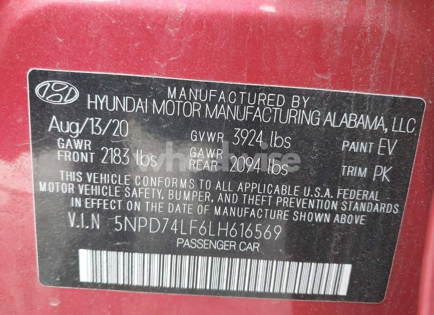 Photo 9 of 2020 Hyundai Elantra SE (VIN 5NPD74LF6LH616569)