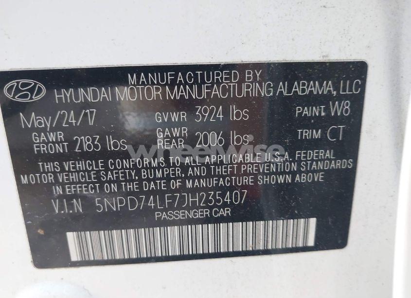 Photo 9 of 2018 Hyundai Elantra SE (VIN 5NPD74LF7JH235407)