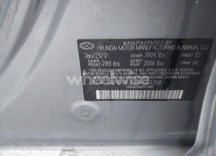 Photo 9 of 2017 Hyundai Elantra SE (VIN 5NPD74LF8HH183358)