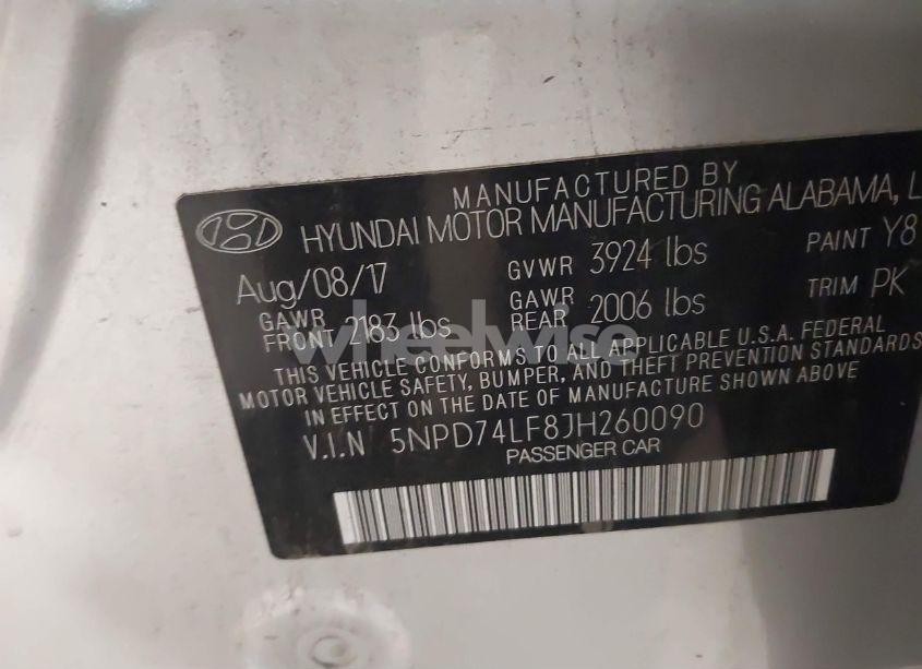 Photo 9 of 2018 Hyundai Elantra SE (VIN 5NPD74LF8JH260090)