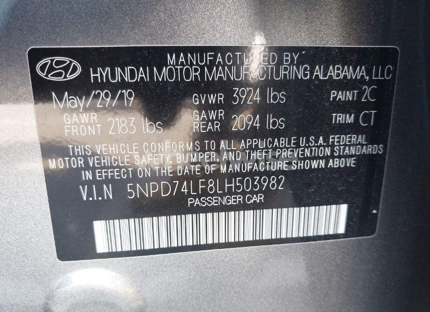 Photo 9 of 2020 Hyundai Elantra SE (VIN 5NPD74LF8LH503982)