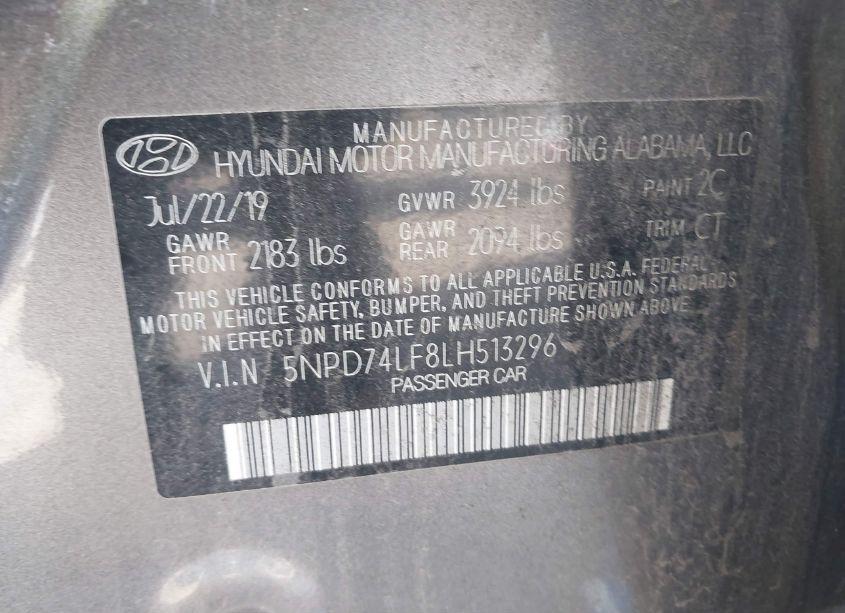 Photo 8 of 2020 Hyundai Elantra SE (VIN 5NPD74LF8LH513296)