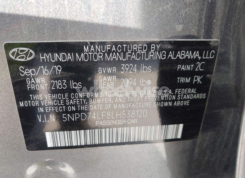 Photo 9 of 2020 Hyundai Elantra SE (VIN 5NPD74LF8LH538120)