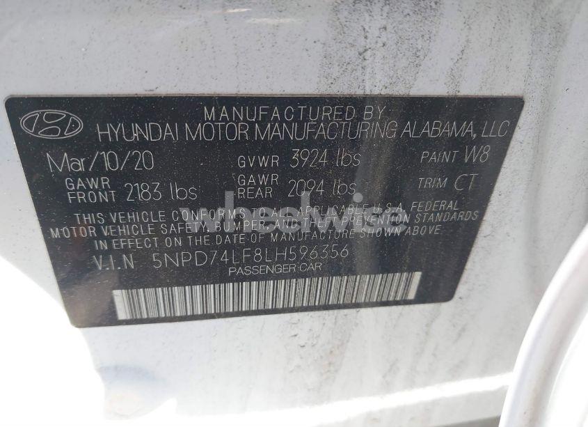 Photo 9 of 2020 Hyundai Elantra SE (VIN 5NPD74LF8LH596356)