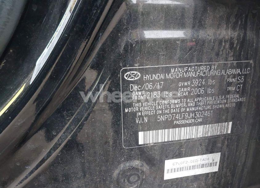 Photo 9 of 2018 Hyundai Elantra SE (VIN 5NPD74LF9JH302461)